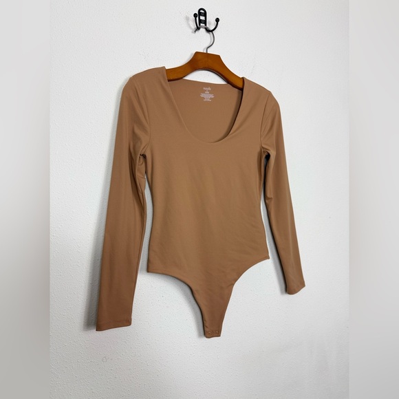 Nuuds Brown Long Sleeve Bodysuit Sz Small - Picture 2 of 5